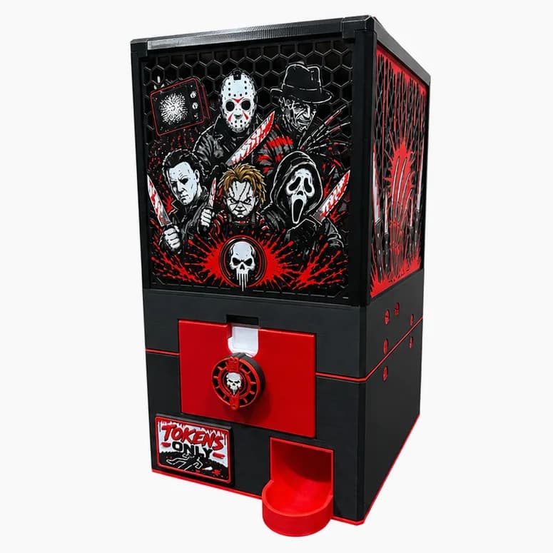 Finished custom horror-themed GachaPop capsule machine